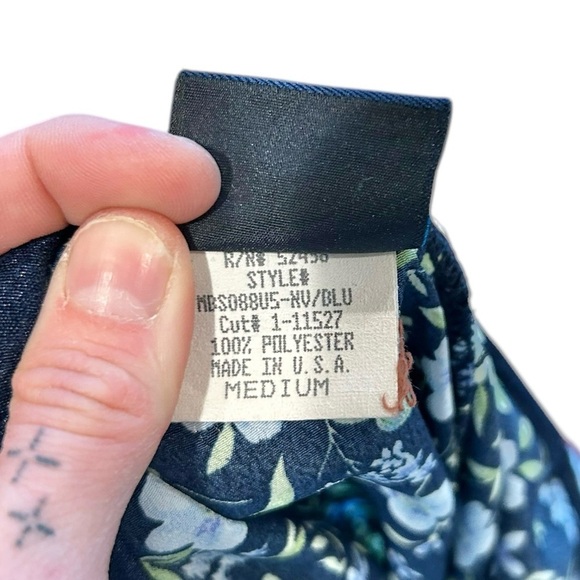 Vintage Studio Skirt Vintage Knee Length Floral Navy Blue 90s Y2K Fairycory Med - Picture 6 of 7